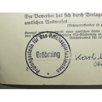 Il certificato di conformità alle norme per lassegnazione di un badge DRL. Espenlaub militaria