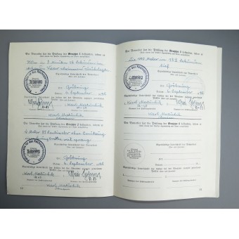 Het certificaat van conformiteit met normen voor de toekenning van een DRL-badge. Espenlaub militaria