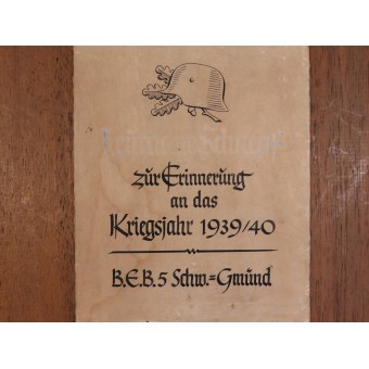 Targa commemorativa in legno al tenente Schnepf B.E.B. 5 Schw-Gmünd. Espenlaub militaria