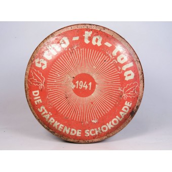 Tin au chocolat allemand WW2 avec contenu original, problème de wehrmacht.. Espenlaub militaria