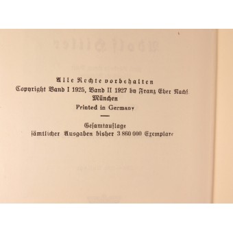 Adolf Hitlers bok Mein Kampf - 1938 års bröllopsutgåva, Stadt Stuttgart. Espenlaub militaria