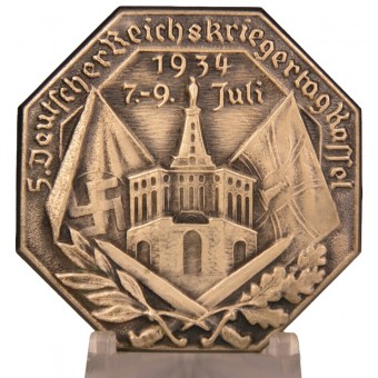 Distintivo di un partecipante al 5° raduno di ex guerrieri a Kassel il 7-9 luglio 1934. Espenlaub militaria