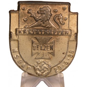 Badge van een deelnemer aan de NSDAP-districtsbijeenkomst in de stad Eltsin op 29 mei 1938. Espenlaub militaria