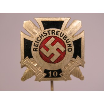 Reichstreubund-Ehrennadel für 10 jährige Mitgliedschaft (10-vuotias jäsenyys). Espenlaub militaria