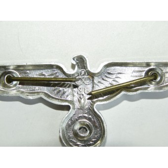 Алюминиевый орёл на  фуражку Вермахта FLL 38. Складское состояние. Espenlaub militaria