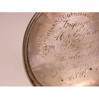 Orologio da tasca RIA in argento per un tiro eccellente. Anker 15 pietre Eduard Burkhard