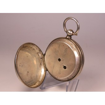 RIA pocket silver watch for excellent shooting. Anker 15 stones Eduard Burkhard