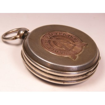 RIA Taschenuhr aus Silber für hervorragende Schießleistungen. Anker 15 Steine Eduard Burkhard