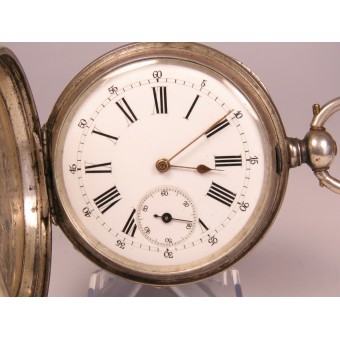 Reloj de bolsillo RIA de plata para tiro excelente. Anker 15 piedras Eduard Burkhard