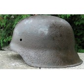 German M 45 Helmet without the ventilation holes. Rare. 