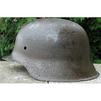 German M 45 Helmet without the ventilation holes. Rare.. Espenlaub militaria