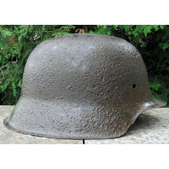 German M 45 Helmet without the ventilation holes. Rare.. Espenlaub militaria