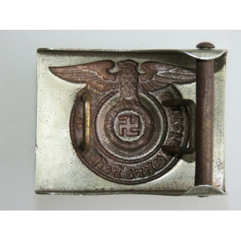 Fat eagle SS VT, Allgemeine SS, or SS-TV cupro-nickel buckle. Espenlaub militaria