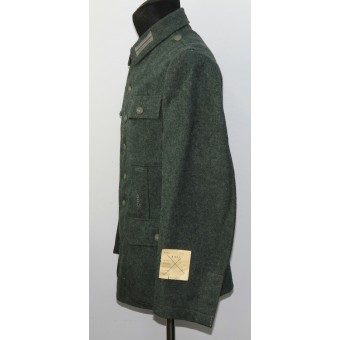 Feldbluse M43 de tela italiana. Menta, etiquetado. Espenlaub militaria