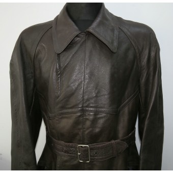 Leather double-breasted coat of the Raglan type, model 1926. Espenlaub militaria