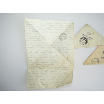 Four frontline triangle-letters to home from Junior Sergeant. Espenlaub militaria