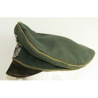 Salty Wehrmacht visor hat with traces of heavy frontline use. Espenlaub militaria