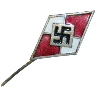 Early Hitlerjugend badge on safety pin, nickel silver. Espenlaub militaria