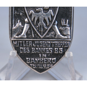 Hitlerjugend Treffen Badge Bann 85 Bamberg 1934. Espenlaub militaria