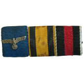 Ribbon bar of three awards belonging to a veteran of both World Wars