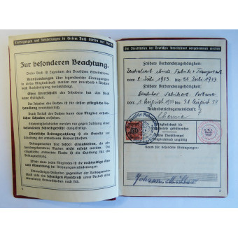 Membership booklet of the Deutsche Arbeitsfront (DAF). Espenlaub militaria