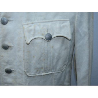 Китель Oberveterinär ветеринарной службы вермахта из белого дриллиха. Espenlaub militaria