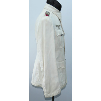 Китель Oberveterinär ветеринарной службы вермахта из белого дриллиха. Espenlaub militaria