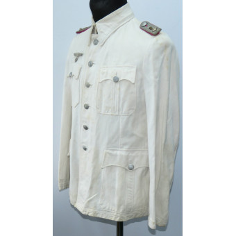 Китель Oberveterinär ветеринарной службы вермахта из белого дриллиха. Espenlaub militaria