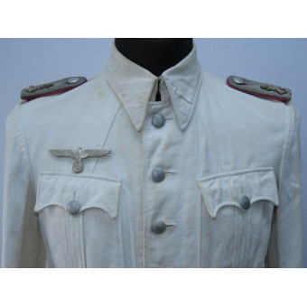 Китель Oberveterinär ветеринарной службы вермахта из белого дриллиха. Espenlaub militaria