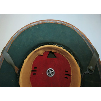 Тропический шлем Вермахта из оливкового фетра с двумя эмблемами. Espenlaub militaria