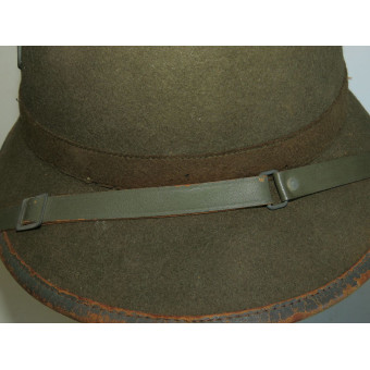 Тропический шлем Вермахта из оливкового фетра с двумя эмблемами. Espenlaub militaria