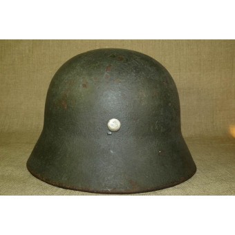Вермахт. Стальной шлем М 35 в фронтовом матовом окрасе периода войны. Espenlaub militaria