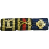 Barrette de ruban pour vétérans de la Première Guerre mondiale avec croix de fer de la Deuxième Guerre mondiale.