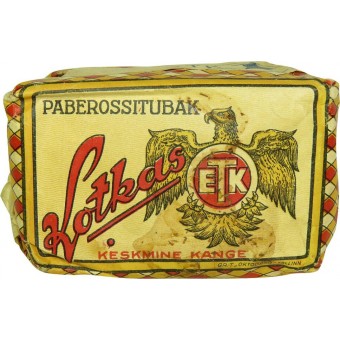 WW2 oder Vorkriegszeit Tabakpackung Kotkas, hergestellt in Sowjet-Estland. Espenlaub militaria