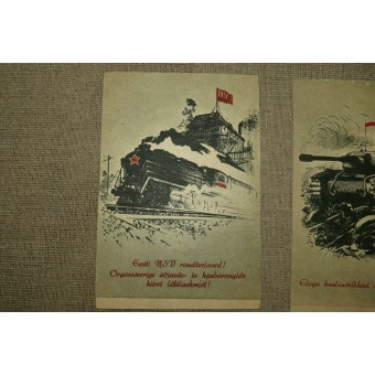 Набор из 6 открыток, пропаганда, 1945 г. Отпечатано в Эстонии. Espenlaub militaria