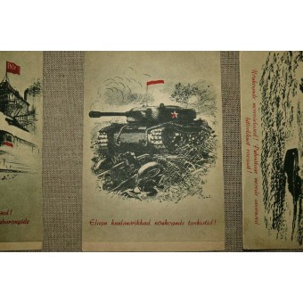 WW2 Satz von 6 Propaganda-Postkarten. Gedruckt im Jahr 1945. Selten!. Espenlaub militaria
