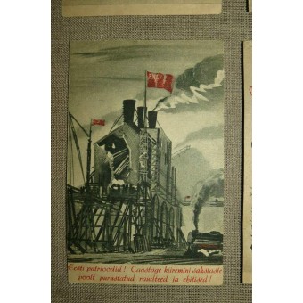 Andra världskriget 6 propagandapostkort. Tryckta 1945. Sällsynt!. Espenlaub militaria