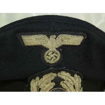 3:e rikets Kriegsmarine visirhatt för en officer i administrationen. Espenlaub militaria