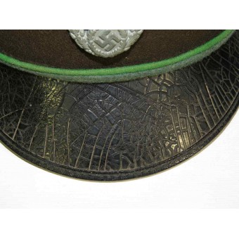 3er Reich WW2 emitió Ordnungspolizei combate rediseñado sombrero de visera. Espenlaub militaria