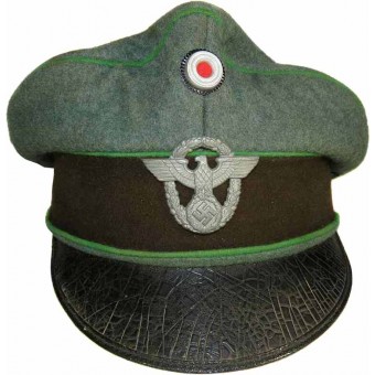 3er Reich WW2 emitió Ordnungspolizei combate rediseñado sombrero de visera. Espenlaub militaria