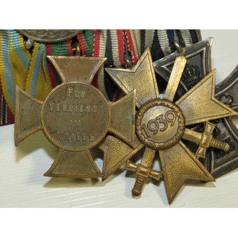 Bar Medaglia con 16 medaglie, dal periodo pre-WW1 fino ww2. Espenlaub militaria