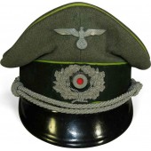 Casquette à visière d'officier de la Wehrmacht Heer Panzergrenadier ou d'infanterie motorisée