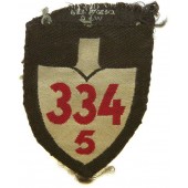 Braunes Schild für RAD Abteilung 5/334 für den Bezirk XXXIII Alpenland
