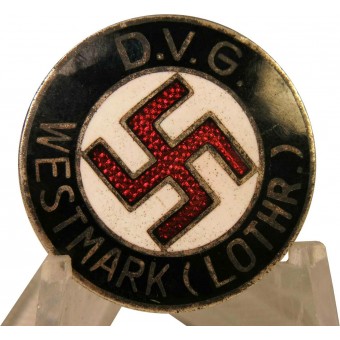 Deutscher Bund Volksgenossen DVG Westmark membresía placa. W.REDO. Espenlaub militaria