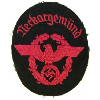 Feuerschutzpolizei- de protección contra incendios de la manga de la policía de la ciudad de Eagle Neckargemuend. Espenlaub militaria