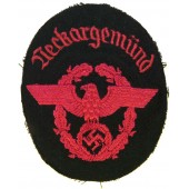 Feuerschutzpolizei- Brandweerpolitie mouwadelaar voor gemeente Neckargemuend
