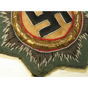 Cruz alemana en oro lana 1941. Cloth Feldgrau para Wehrmacht Heer. Espenlaub militaria