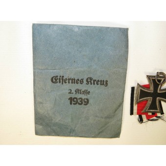 IJzeren kruis / Eisernes Kreuz 1939 door Moritz Hausch met nummertas. Espenlaub militaria