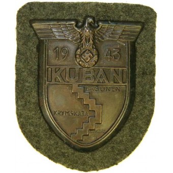 Escudo manga Kuban 1943, acero bronceada. Espenlaub militaria