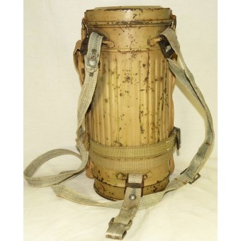 DAK Trooppinen naamioitu kaasumask Cannister kaasumankilla. Espenlaub militaria